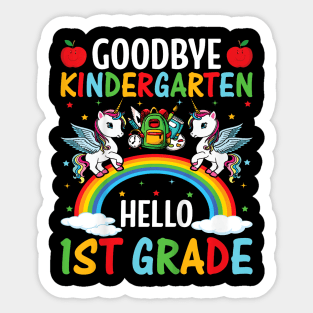 Kids Goodbye Kindergarten Hello 1St Grade Graduation Rainbow Kids Sticker